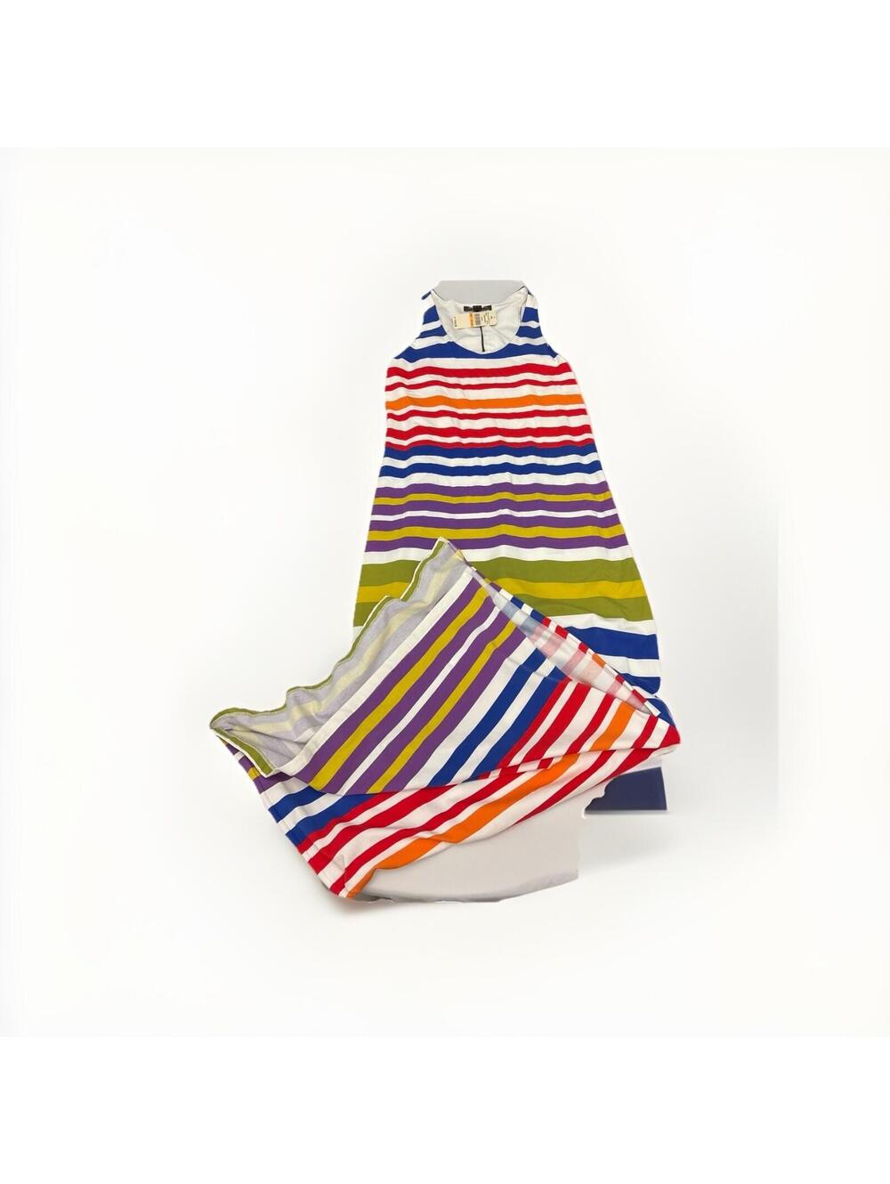 NWT Womens Tommy Bahama Racerback Maxi Tank Dress W/slit  Stripe Size Small